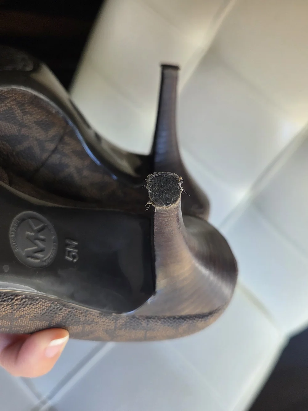 Michael Kors Brown Monogram Pointed-Toe Pumps